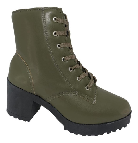 Bota Feminina Coturno Militar Salto Alto Tratorada Blogueira