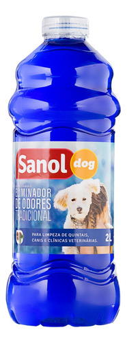 Limpador Sanol Dog Eliminador De Odores Tradicional Uso Veterinário Em Frasco 2l