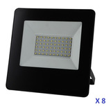 Pack X8 Reflector Led Proyector 50w Ja Luz Fria Exterior 