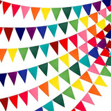 Rubfac 60 Banderines De Tela De Fieltro Arcoiris Multicolor