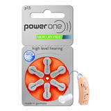 Power One 1 Paquete C/ 6 Piezas # 13 Pila Auditiva Pr48 1.4v