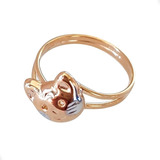 Anillo Infantil De Oro 18k Laminado Gatito Niñas Rommanel