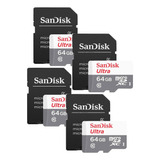 4 Cartão Memória Sandisk Ultra 64gb 100mb/s Classe 10