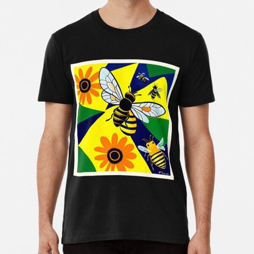 Remera Camiseta Abejas Y Flores Algodon Premium