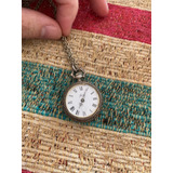 Reloj Acuerda De Bolsillo Antiguo De Plata