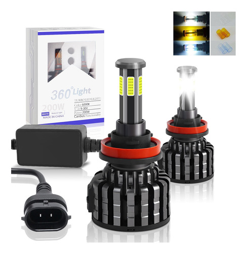 Kit De Focos Led 6 Cara Luz H4 H7 H11/h8/h9 9005 9006 Canbus