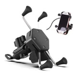 Porta Celular Para Moto Soporte Tipo X Con Cargador Usb 