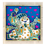 Cuadro Decorativo Hombre Nieve Corazon Navidad Grande Madera