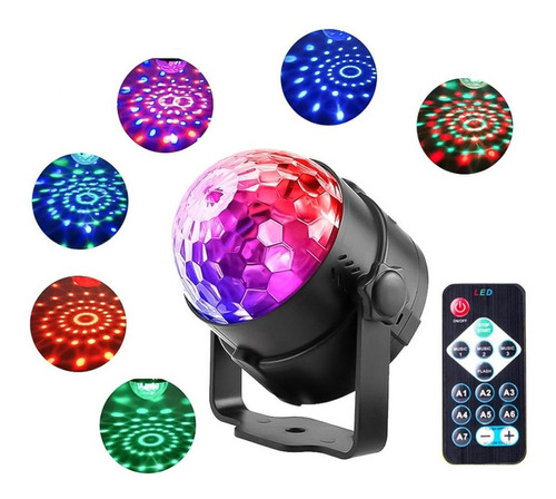 Bola Disco Led Rgb Rítmica Giratoria Luces Para Fiesta