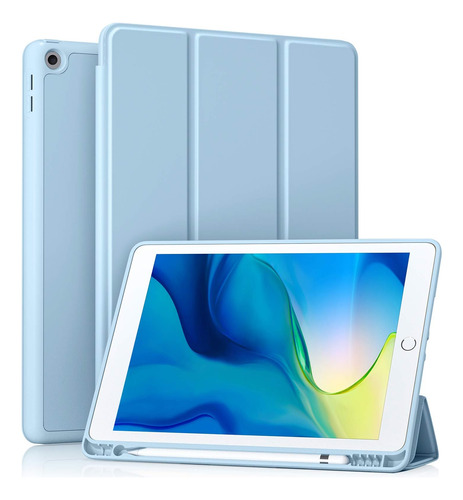 Funda iPad 10.2 Akkerds 2021 9th/8va/7a Gen Suave/azul Claro