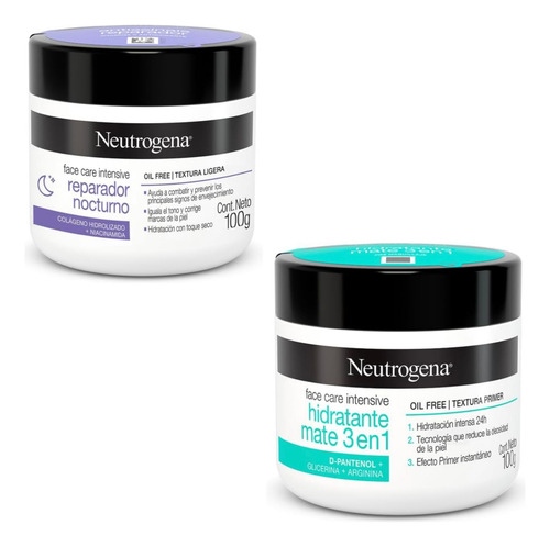 2 Cremas Faciales Hidratantes Neutrogena Face Care Intensive