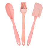 Set X3 Utensillo Silicona Pincel Espatula Cuchara Reposteria