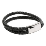 Pulsera De Hombre Doble Cordón En Cuero