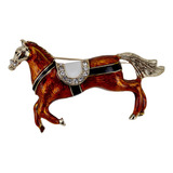 Broche De Caballo Vintage Estilo Corte Antiguo Solapa