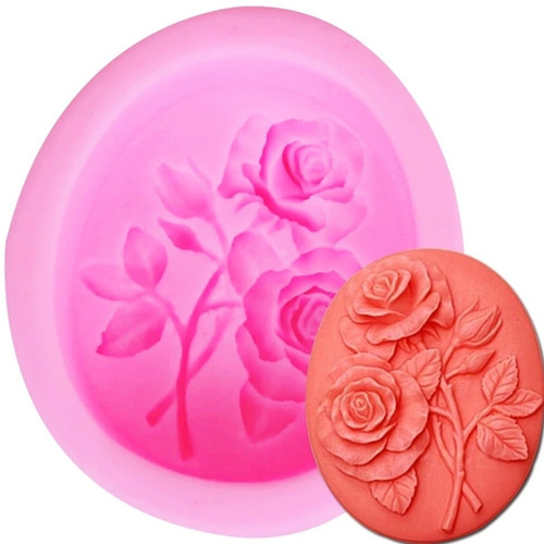 Molde Silicon Grande Rosas Jabón Velas  * Muy Bonito *