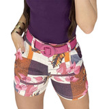 Shorts Feminino Bermuda Feminina Com Elastano Cintura Alta