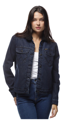 Jaqueta Jeans Feminina Wrangler Forrada No Colete Wf7034