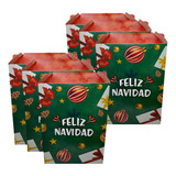 Caja Estuche Regalo Anchetas Lonchera Colores Navidad X 6 U