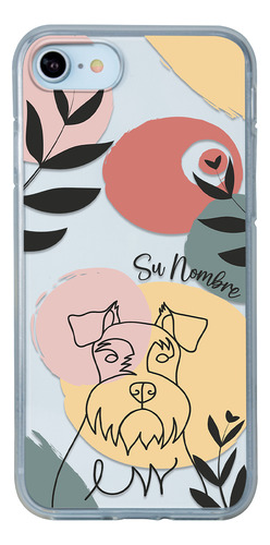 Funda Para iPhone Mujer Perrito Schnauzer Minimal Nombre