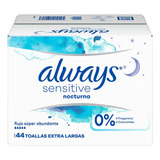 Always Sensitive Nocturna Toallas Femeninas 44 Piezas