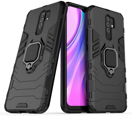 Xiaomi Redmi 9 / Case Antishock Black Panther Ring Premium