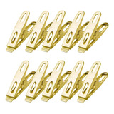 20 Pinzas Clips Dorada Acero Inoxidable Metal Para Ropa Color Dorado