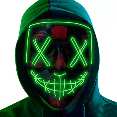Máscara LED Kwalux Verde La Purga Halloween Cosplay Día de los Muertos | MercadoLibre