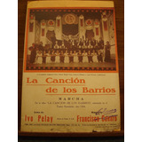 Partitura La Canción De Los Barrios Marcha Pelay Canaro