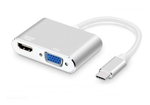 Adaptador Hub Usb Tipo-c 2x1 Hdmi 4k Vga Macbook Pro iMac