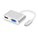 Adaptador Hub Usb Tipo-c 2x1 Hdmi 4k Vga Macbook Pro iMac