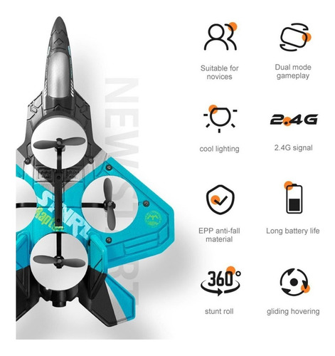 Dron Rc Stunt 2 Canales 2.4 G Rc Fighter Jet 360° Stunt Fli