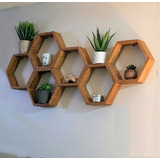 10 Nichos Colmeia Hexagonal Prateleira De Parede Decorativa