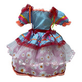 Vestido De Quadrilha Infantil Luxo Festa Junina Bk266