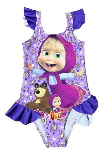 Traje De Baño Para Niña Masha Y El Oso