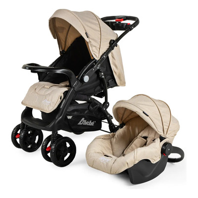 Carriola D Bebé Elite Reversible Travel System Con Portabebé Color Arena Chasis Negro | Envío gratis