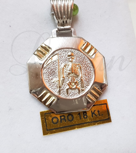 Medalla San La Muerte Plata Y Oro..