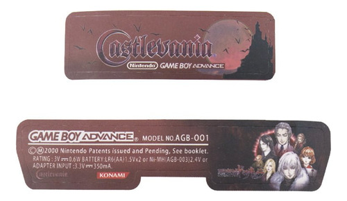 Sticker Para Game Boy Advance (gba) Diseño Castlevania