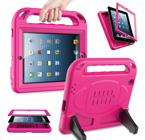 Funda iPad 2, 3, 4 Antigolpes, Con Función Atril/rosado