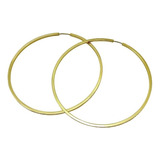 Brinco Argola Redonda 5cm-ouro 18k-750 Cor Dourado