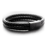 Pulsera Walla Twin Cuff Cierre Magnético Cuero Hombre