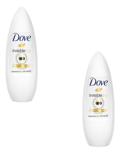 Desodorante Roll On Invisible Dry Dove 50ml Pack X2
