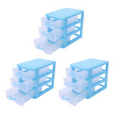 Caja De Almacenamiento De Plástico Translúcido Con 3 Cajones