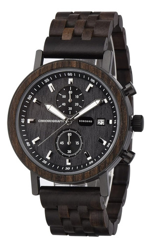 Reloj De Pulsera De Madera Para Hombre, De Metal Combinado