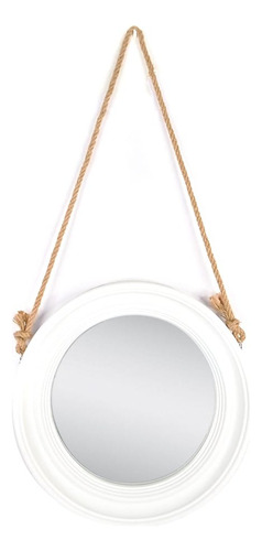 Espejo Decorativo Marco Circular Blanco 40x40cm
