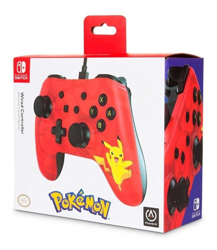 Control Alámbrico Nintendo Switch Pokemon Pikachu Nuevo
