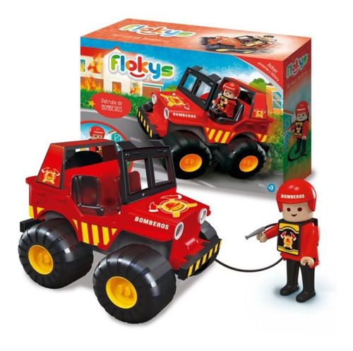 Set Flokys Bomberos Al Rescate Muñeco Con Accesorios