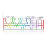 Teclado Gamer Redragon Horus Branco K619w-rgb Switch Brown