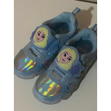 Zapatillas  Frozen, Suela Con Luz Talle 27 1/2celeste