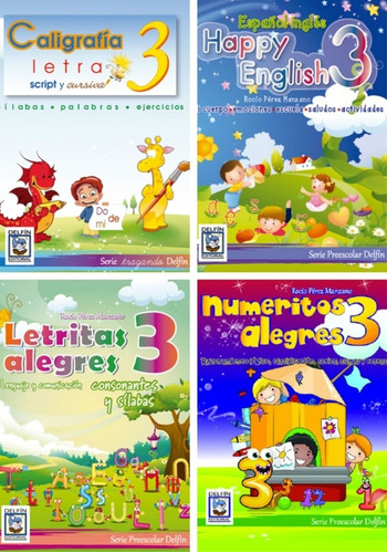 Guías Escolares Para 3ro De Preescolar Kinder Paquete De 4