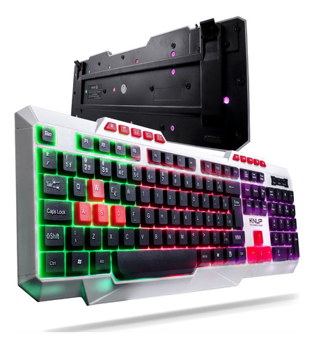 Teclado Gamer Semi Mecânico Pc Jogos Led Usb Abnt2 Iluminado